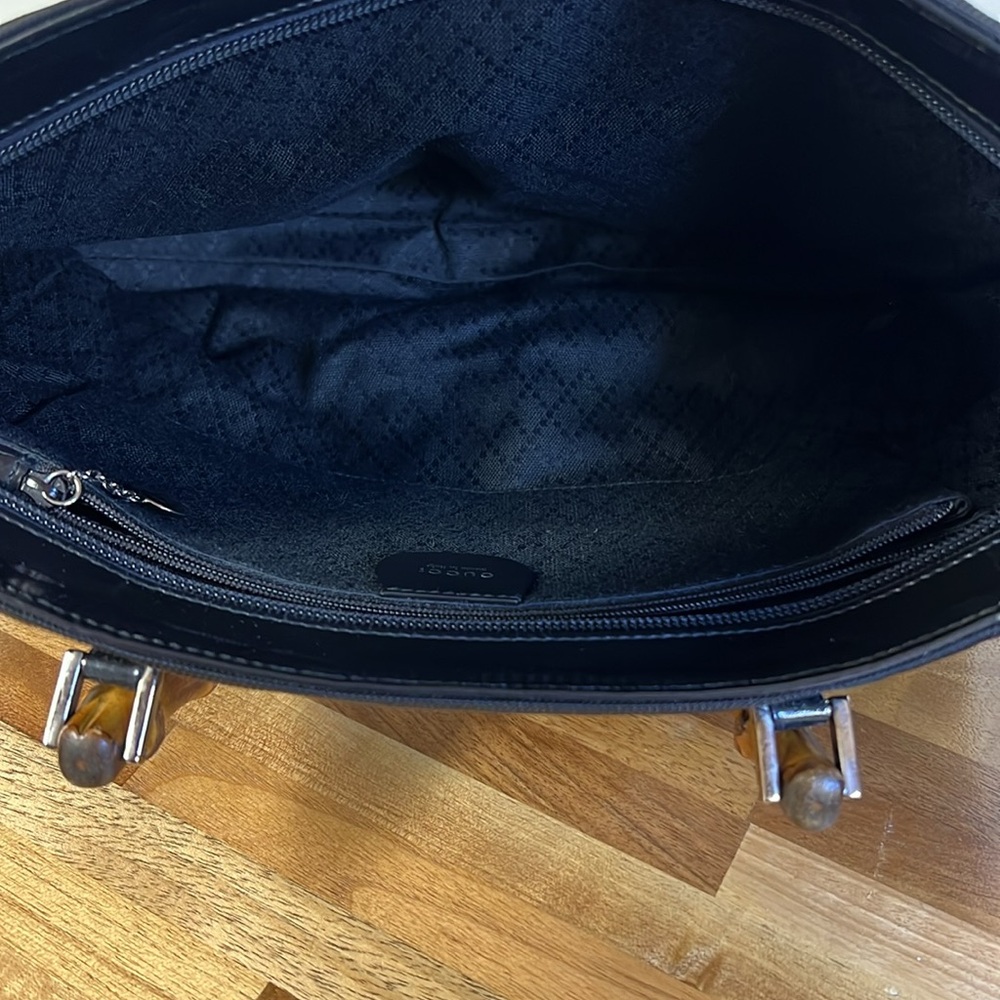 Vintage Gucci Black Tote Handbag with Bamboo Handles - Picture 8 of 12